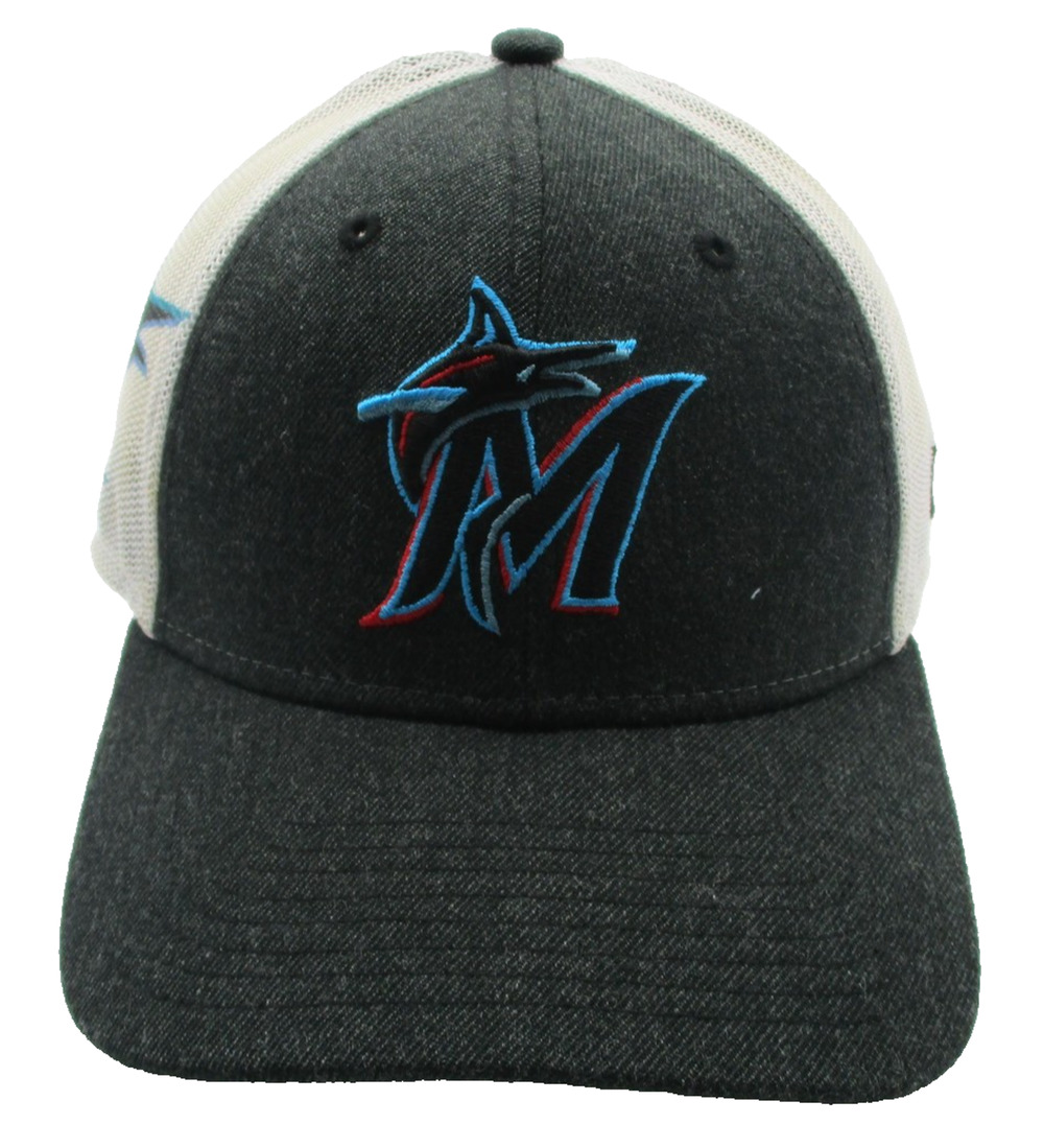 Miami Marlins Hat Cap Fitted Mens Large Gray MLB Baseball 39THIRTY New Era